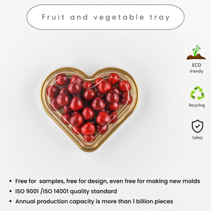 Bandeja de Plástico Desechable para Alimentos Personalizada de Fábrica, Blíster Ecológico de PET en Forma de Corazón, Envase Transparente para Alimentos - Product Image 2