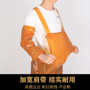 Tablier imperméable à double bretelle, épaissi et résistant à l'usure, pour le traitement de la pierre, la transformation des fruits de mer, l'abattage et l'utilisation en cantine - Product Image 4