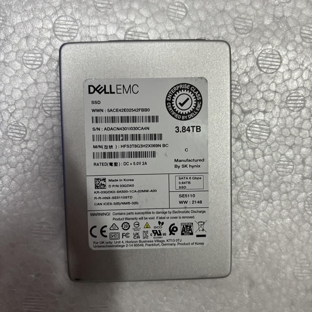 03GDK0 HFS3T8G3H2X069N BC 3.84TB SATA Hard Disk