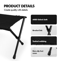 Tabourets pliants tactiques légers en aluminium pour jardin et camping, chaises de pêche portables en tissu Oxford 900D matelassé et durable