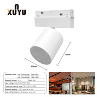 Rail lumineux magnétique avec haut-parleur Bluetooth intelligent 48V LED, intensité réglable pour café, cuisine, restaurant