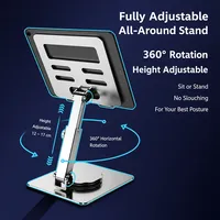 Support de tablette rotatif à 360° en alliage d'aluminium BONCARTECK CJ-01, pliable et réglable pour iPad Pro 11 et Air