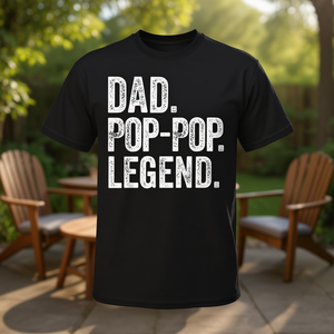 T-shirt à motif graphique audacieux et vieilli Dad Pop Pop Legend pour homme, vêtement décontracté - Product Image 3