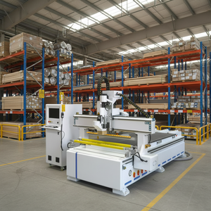 เครื่องเราเตอร์ ATC แบบมัลติฟังก์ชั่นสำหรับงานเฟอร์นิเจอร์ประตู  แบบเส้นตรง  สำหรับแผ่นไม้ 1325 พร้อมระบบโหลดและขนถ่ายอัตโนมัติ 1325 - Product Image 2