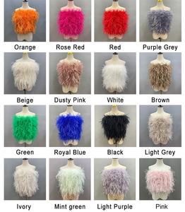 2024 verano moda hombro Correa boda <span class=keywords><strong>chaleco</strong></span> fiesta lujo mullido avestruz pluma <span class=keywords><strong>chaleco</strong></span> Top para mujeres - Product Image 5