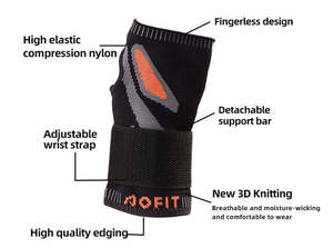 Attelle de poignet métallique ergonomique, réglable, détachable, fiable, confortable, avec support supérieur et protection ajustable - Product Image 5