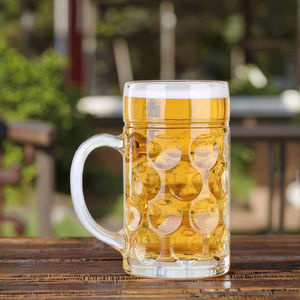 Chopes à <span class=keywords><strong>bière</strong></span> en verre à fossettes <span class=keywords><strong>de</strong></span> style allemand, extra larges, 1 litre et 0,5 litre, chopes à <span class=keywords><strong>bière</strong></span> <span class=keywords><strong>de</strong></span> qualité supérieure - Product Image 4