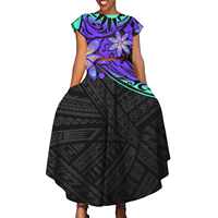 Haut et jupe Puletasi robe ensemble grande taille élégant polynésien Tribal Design Midi Tropical imprimé fleuri décontracté femmes robes