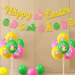 Tema pasqua set di <span class=keywords><strong>palloncini</strong></span> in lattice 12 pollici uova di <span class=keywords><strong>coniglio</strong></span> stampate <span class=keywords><strong>palloncini</strong></span> per insegne di Pasqua forniture per decorazioni per feste <span class=keywords><strong>con</strong></span> CE - Product Image 2