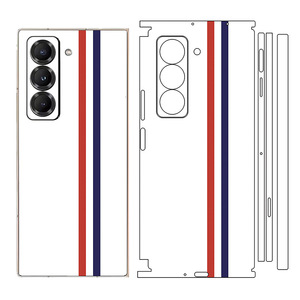 Coque intégrale 360° pour Samsung W25, en TPU et PC, design de dessin animé, protection avec rayures rouges et bleues - Product Image 1