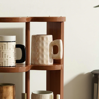 Étagère organisatrice en bois pour tasses à café, présentoir multi-compartiments pour bar à café, organisateur de comptoir de cuisine