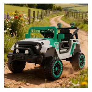 Baby Car Electric Ride-On Vehicle Small Size <b>Plastic</b> Durable ABS Toy Toddlers Music Lights Handle Push Function Indoor Outdoor - Product Image 1