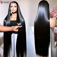 Perruque Lace Front en Cheveux Humains Vietnamiens Bruts Ultra-Lisses 13x6 5x5 Sans Colle Dentelle HD Pré-Pluckée Densité 180%
