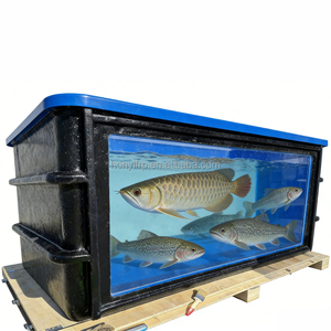 บ่อปลาขนาดใหญ่ ตู้ปลาไฟเบอร์กลาส FRP ขนาดสั่งทำได้ รูปทรงกลม/สี่เหลี่ยมผืนผ้า ผิวเคลือบเจล สำหรับปลาคาร์ฟ รับผลิตแบบ OEM - Product Image 3