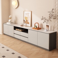 Meuble TV extensible moderne et luxueux, table basse, meuble de sol en bois, panneau en roche solide pour salon et chambre à coucher