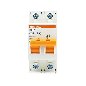 MEZEEN – disjoncteur solaire MCB DZ47-63 1P 2 P 3P 4P 1-63A 400V 500V 1000V 2 pôles Orange DC MCB