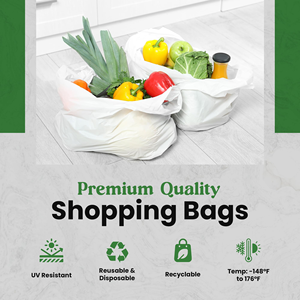 Bolsa de Compras Personalizada, Compostable, Biodegradable, de PLA, PBAT, Almidón de Maíz, para Supermercado, con Logotipo - Product Image 2