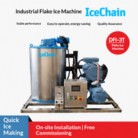 Machine à glace en flocons refroidie à l'eau de 10 tonnes, machine à glace industrielle DFI-10T, Chine, adaptée à la transformation aquacole, au mélange de béton, à la production de glace