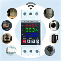 Protecteur multifonction WiFi 63A pour tension, courant et kWh, protection contre les surtensions, les sous-tensions et les surcharges pour boîtier de distribution domestique