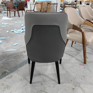 Silla de Comedor de Diseño de Lujo en Cuero, Reclinable, Simple y Concisa, de Madera Sólida, Silla de Ocio de Madera - Product Image 3
