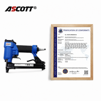 ASCOTT 8016 Agrafeuse pneumatique pour matelas à air à fil fin 21GA, Outil de travail du bois industriel et DIY, Agrafeuse pneumatique en aluminium pour rembourrage, 120 agrafes
