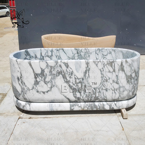 <span class=keywords><strong>Baignoire</strong></span> autoportante en marbre italien sculpté en pierre naturelle décorative pour hôtel BLVE, <span class=keywords><strong>baignoire</strong></span> de trempage pour adultes - Product Image 2