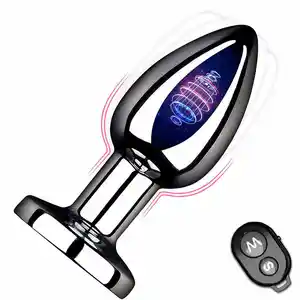 Hot bán điều khiển từ xa kim loại hậu môn Vibrator không dây rung tuyến tiền liệt hậu môn mông cắm cho nam giới phụ nữ