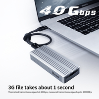 Rihao casing SSD 40Gbps USB 4.0 untuk NVME PCI-E M.2 casing HDD SSD dengan casing Thunderbolt4/3 casing Hard Drive eksternal