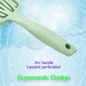 <span class=keywords><strong>Brosse</strong></span> à cheveux démêlante en paille <span class=keywords><strong>de</strong></span> blé biologique avec logo personnalisé, <span class=keywords><strong>brosse</strong></span> en nylon ventilée incurvée écologique pour cheveux bouclés lisses - Product Image 6