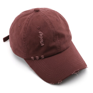 Bán buôn thời trang <span class=keywords><strong>2025</strong></span> xé thời trang cổ điển đồng bằng không có cấu trúc bông CHA Mũ đau khổ tùy chỉnh thêu Mũ bóng chày - Product Image 5