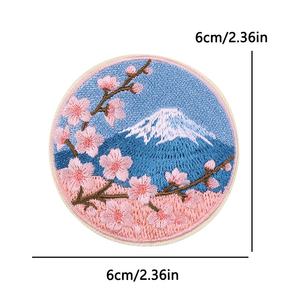 Patchs en tissu brodé personnalisés Chenying, style japonais, pour sacs/sacs à main, vêtements, motif Sakura Koi Fish - Product Image 2