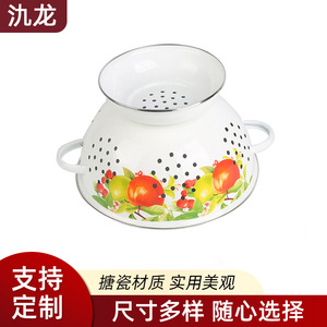Jiu Long Enamel Fruit Basket Round With Apple Pattern For Kitchen Use - Product Image 5