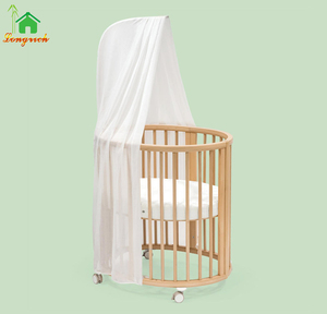 ชุดเปลเด็กชายแบบโยกได้ เปลเดินทางแบบไม้ เปลอัจฉริยะพร้อมราวกันตกจากเยอรมนี ผ้าปูที่นอนกันน้ำ - Product Image 4