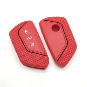 Housse de clé en silicone nid d'abeille pour VW <span class=keywords><strong>Golf</strong></span> 8 Mk8 GTI R ID.4 ID.3 Skoda Octavia Seat Leon - Étui de télécommande antidérapant et antichoc - Product Image 4