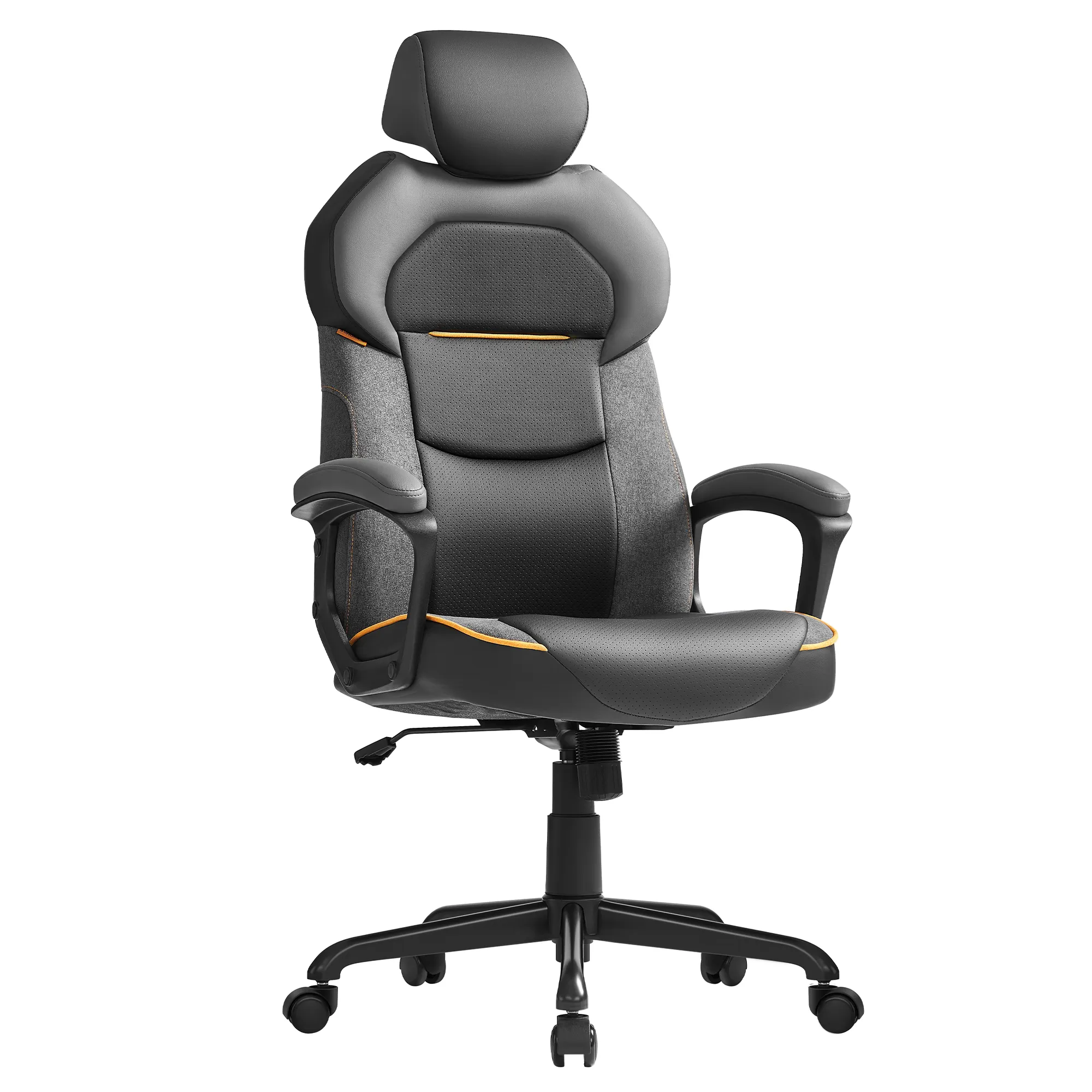 Классический черный компьютерный стул SONGMICS, 150 кг, регулируемый подголовник, офисный стул, игровой стул