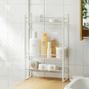 Étagère de rangement pour salle de bain Jialimei, 3 niveaux, en fer forgé blanc, sans installation requise, pour toilettes, cuisine, bureau - Product Image 1
