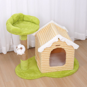 Cat Tree 2 <b>Levels</b> Cartoon Sisal Scratching <b>Post</b> Durable Pet Supplies For Cats - Product Image 2