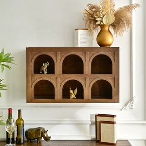 INNOVA Home - Soportes de Almacenamiento Dobles de Madera para Montar en la Pared, Estilo Rústico Clásico para Sala de Estar, Forma Rectangular, Multifuncionales - Product Image 1