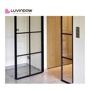 الحرارية كسر زجاج مقسى مزدوج السفلى المسار الألومنيوم 48 بوصة الخارجي أبواب فرنسية بابية باب زجاجي - Product Image 1