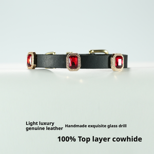 Collier de chien en cuir réglable incrusté de cristaux <span class=keywords><strong>Swarovski</strong></span>, simple, personnalisé, vente en gros, collier pour animaux de compagnie, cadeau personnalisé pour animaux de compagnie - Product Image 4