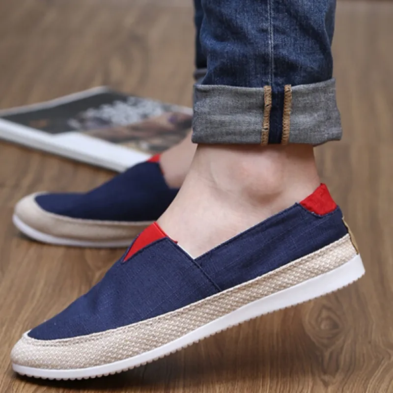 New fashion popular men's canvas shoes lazy casual slip on canvas shoes