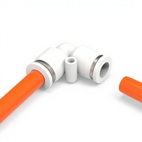 Raccord coudé pneumatique en plastique et cuivre à angle droit, à insertion rapide, pour cylindre, machine, tuyau d'air 4-16mm, garantie 1 an