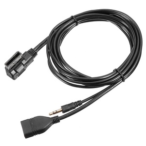 Câble d'adaptateur Audio, AUX, 3.5mm, 2 pièces, Interface MDI AMI, charge <span class=keywords><strong>USB</strong></span>, pour <span class=keywords><strong>Audi</strong></span> A6L A8L Q7 A3 A4L A5 <span class=keywords><strong>A1</strong></span> S5 Q5 VW - Product Image 1
