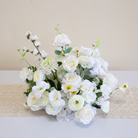 Groothandel Witte Kunstbloemenarrangement Rozen Hortensia Tafeldecoratie voor Bruiloft Banket Feest Evenement Tafeldecoratie
