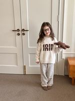 Pyjama en flanelle doux et confortable pour filles, 0-6 ans, ensemble deux pièces à manches longues, pull et pantalon, tenue de détente pour tout-petits