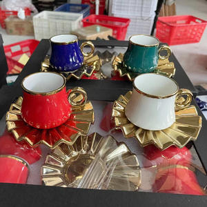 Ensemble de tasses à espresso en céramique personnalisées de haute qualité pour l'Europe, tasses à thé et soucoupes réutilisables - Product Image 6