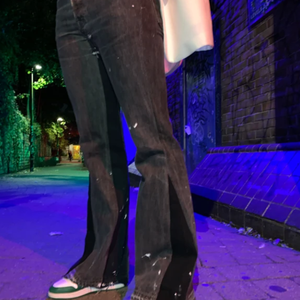 DiZNEW americano Vintage estilo cintura alta de vaqueros de pierna ancha acampanada Jeans Denim - Product Image 1