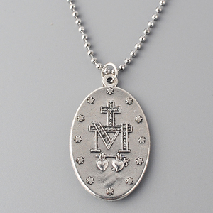 Rosari in Lega di Zinco con Pendente della Vergine Maria in Smalto Blu e Collana con Catena in Lega di Zinco per Anniversario - Product Image 4