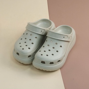 Women's Summer Closed Toe <b>Clogs</b> Breathable Plastic Upper EVA Sole <b>Slippers</b> Light Gray - Product Image 4