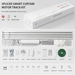 Kit de rail de rideau intelligent Tuya Zigbee, motorisé et modulable, compatible Google Alexa - Product Image 5